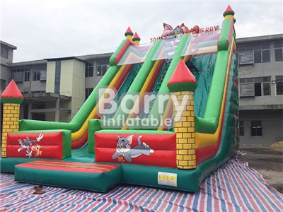 Commercial Green Tom And Jerry Inflatable Dry Slides For Sale BY-DS-003